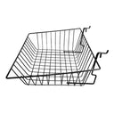 6Pc 15"x 12"x 5" Shallow Front Sloping Basket Display Black Metal Wire Slatwall Gridwall Pegboard