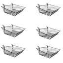 6Pc 15"x 12"x 5" Shallow Front Sloping Basket Display Black Metal Wire Slatwall Gridwall Pegboard