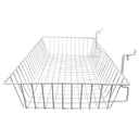 6Pc 24"x 12"x 4" Shallow Basket Display Rack White Metal Wire Slatwall Gridwall Pegboard