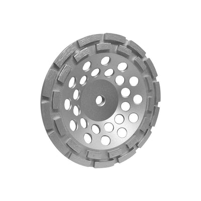 7" Double Row Diamond Grinding Cup Wheel 5/8-11"  Wet/Dry For Concrete Masonry
