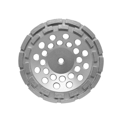 7" Double Row Diamond Grinding Cup Wheel 5/8-11"  Wet/Dry For Concrete Masonry