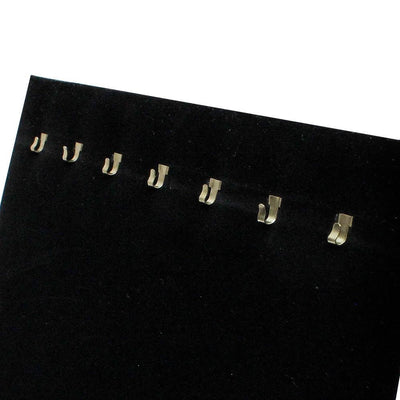 7-1/2''W x 14''H Black Velvet 7 Hook Easel Stand Necklace Chain - 4 Pc