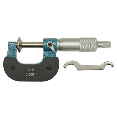 7-5/8''L 0-1" Disc OD Micrometer 0.0001'' Graduation Flange Ratchet Stop Spindle