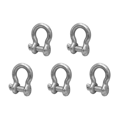 7/8'' Screw Pin Anchor D Ring Rigging Bow Shackle Galvanized Steel Drop Forged Set 5 PC For Marine Boat WLL 13000Lbs