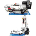 7x12 hydraulic band saw for metal fabrication with dual cutting modes and wheels