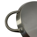 8" Stainless Steel Round Serving Platter – Ottoman Tray with Handle for Kitchen, Parties & Decorative Display