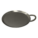 8" Stainless Steel Round Serving Platter – Ottoman Tray with Handle for Kitchen, Parties & Decorative Display