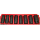8 Piece 3/4" Drive Deep Impact Socket Set SAE 15/16"–1-1/2" + Square Professional Mechanic Tools for Impact Wrenches
