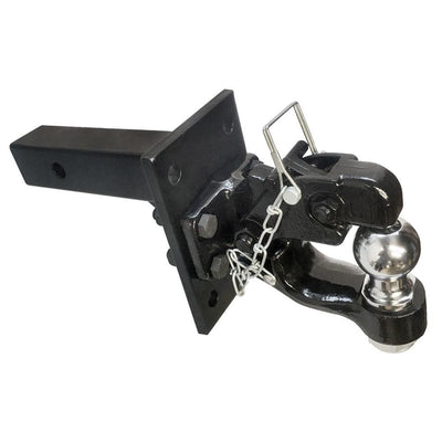 8 Ton Combo Pintle Hitch with 2" Trailer Ball and Adjustable Mounting Plate