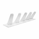 8" x 2" x 2-1/4" White Faux Leather Five Finger Ring Display, Jewelry Holder Stand for Multiple Rings, Wedding Bands & Engagement Rings, Retail Showcase Display