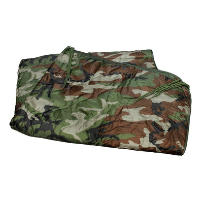 86''L x 58''W WOODLAND G.I Style Poncho Liner Blanket Sleeping Bag Liner Rip-Stop Nylon w/ Pouch