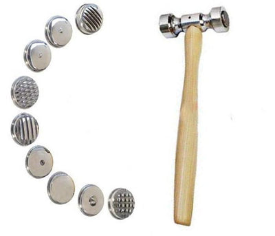 9 in 1 Texturing Hammer With 9 Interchangeable Heads In Different Patterns