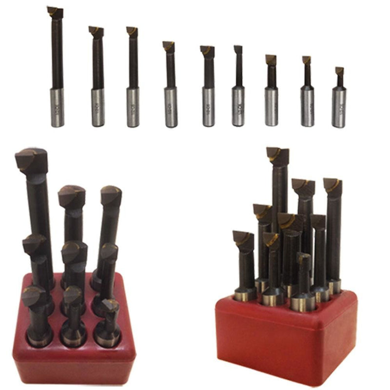 9 PC BORING BAR 1/2" Shank 50RC Bore C6 Carbide Tip