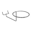 Chrome wire pegboard attachment with round holder for caps and hats