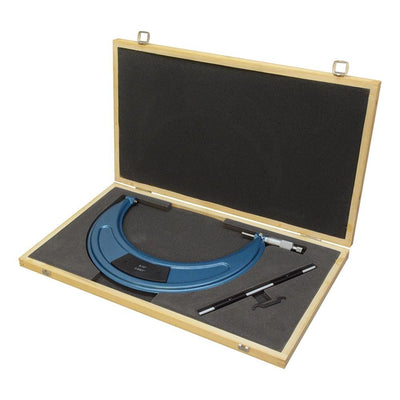 9-10'' Solid Metal Frame Outside Micrometer 0.0001" Graduation With Wooden Case