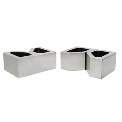 A Pair of 5" CAST IRON PAIR JUMBO V BLOCKS GROUND