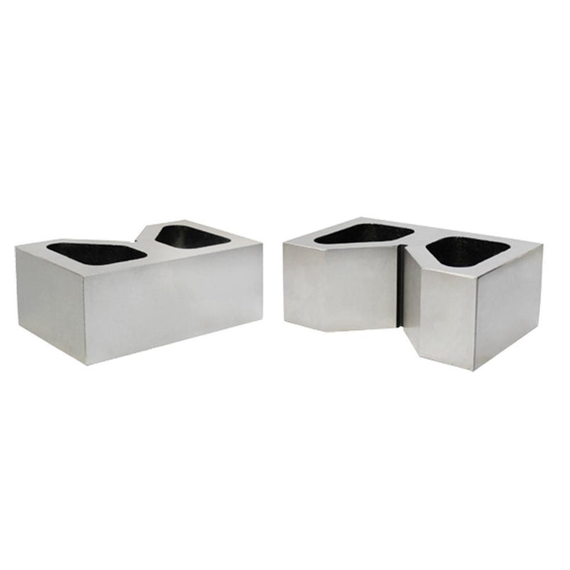 A Pair of 5" CAST IRON PAIR JUMBO V BLOCKS GROUND