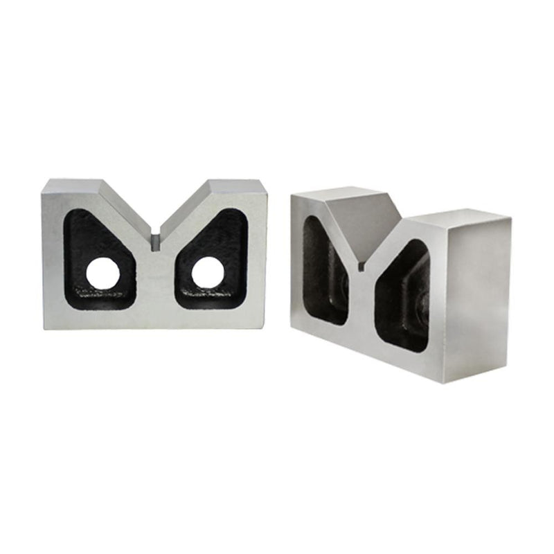 A Pair of 5" CAST IRON PAIR JUMBO V BLOCKS GROUND