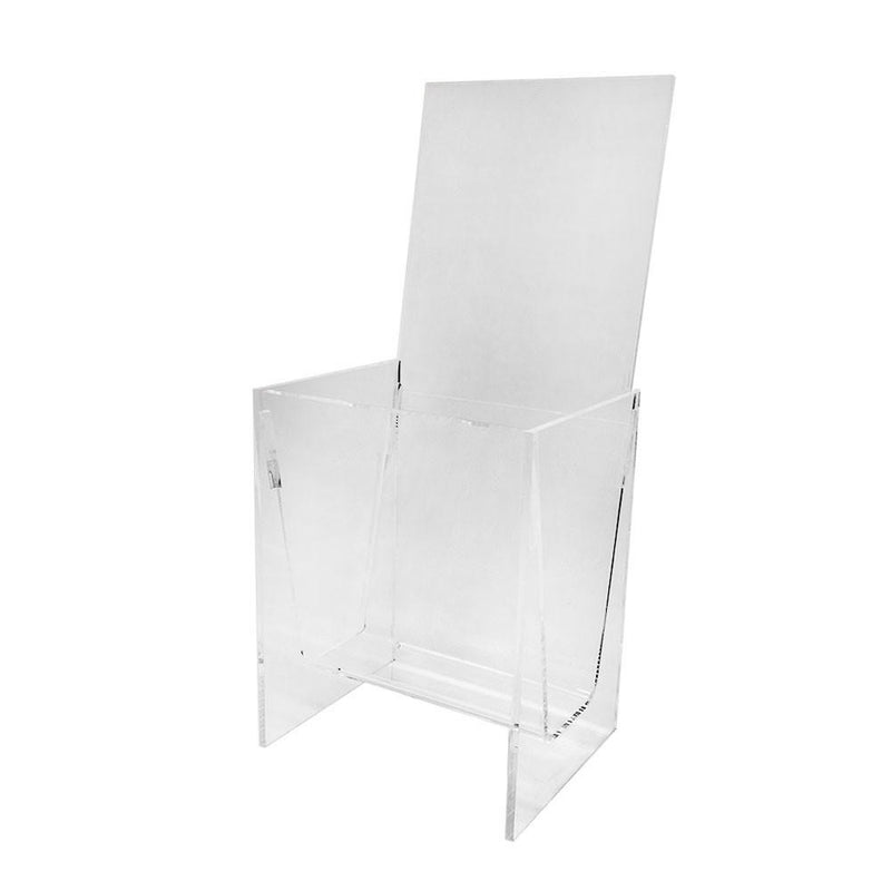 Acrylic Brochure Holder Lucite Crystal Clear 4-1/2 x 3-1/2 x 10