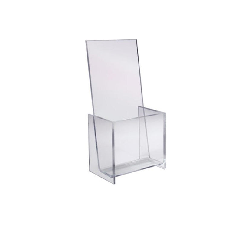 Acrylic Brochure Holder Lucite Crystal Clear 4-1/2 x 3-1/2 x 10