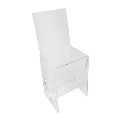 Acrylic Brochure Holder Lucite Crystal Clear 4-1/2 x 3-1/2 x 10