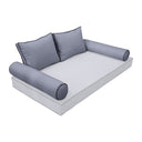 Model-1 - AD001 Crib Contrast Pipe Trim Bolster & Back Pillow Cushion Outdoor SLIP COVER ONLY