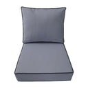 AD001 Contrast Pipe Trim Small 23x24x6 Deep Seat Back Cushion Slip Cover Set