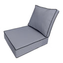 AD001 Contrast Pipe Trim Small 23x24x6 Deep Seat Back Cushion Slip Cover Set