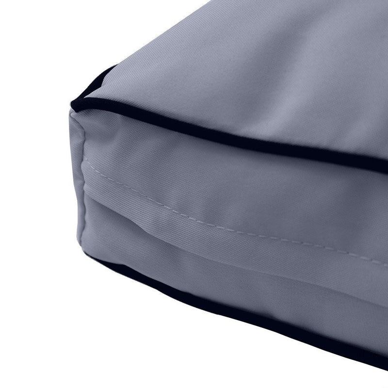 AD001 Contrast Pipe Trim Small 23x24x6 Deep Seat Back Cushion Slip Cover Set