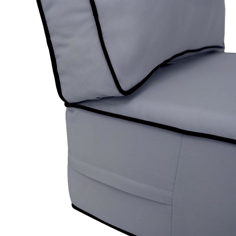 AD001 Contrast Piped Trim Large 26x30x6 Deep Seat + Back Slip Cover Only Outdoor Polyester