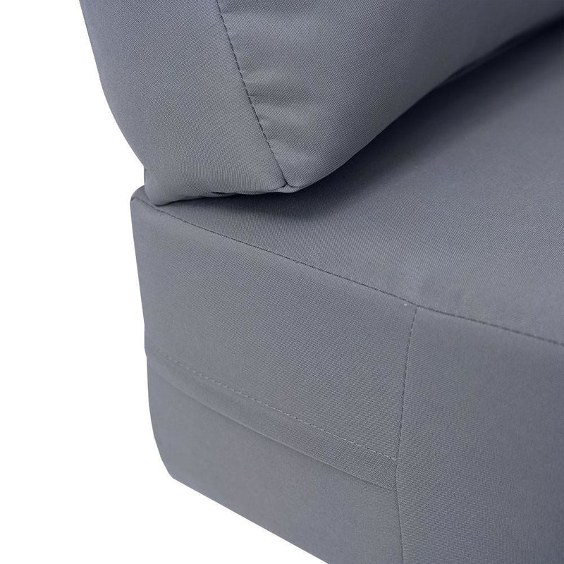 AD001 Knife Edge Large 26x30x6 Outdoor Deep Seat Back Rest Bolster Cushion Insert Slip Cover Set