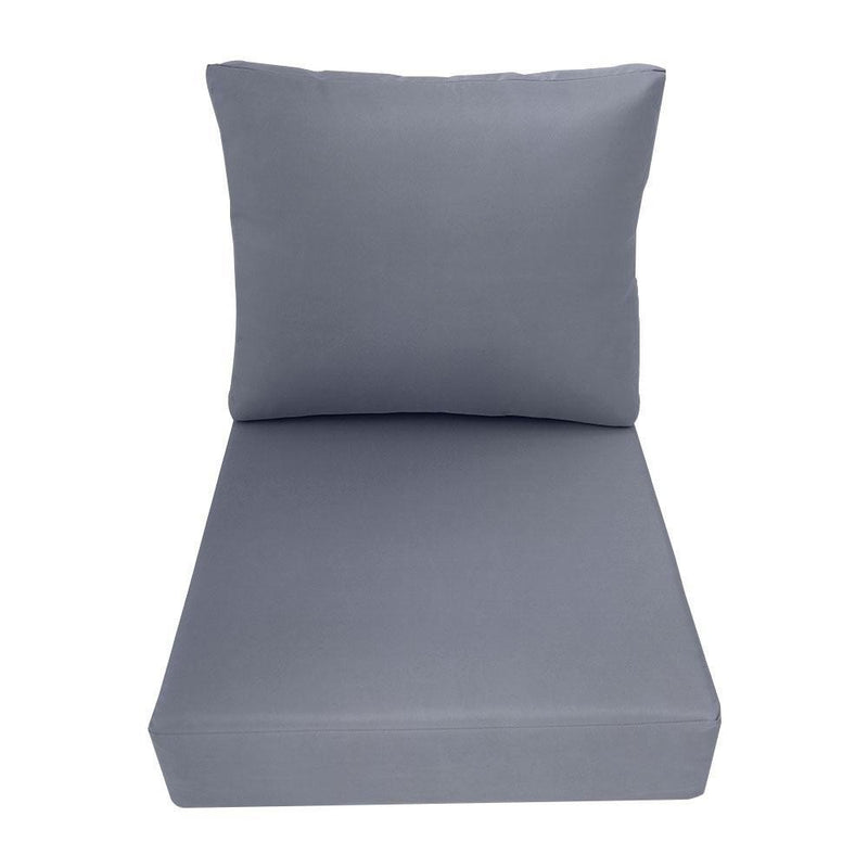 AD001 Knife Edge Small 23x24x6 Deep Seat Back Cushion Slip Cover Set