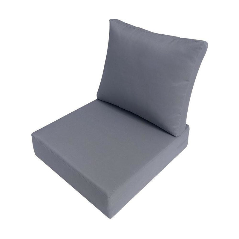 AD001 Knife Edge Small 23x24x6 Deep Seat Back Cushion Slip Cover Set