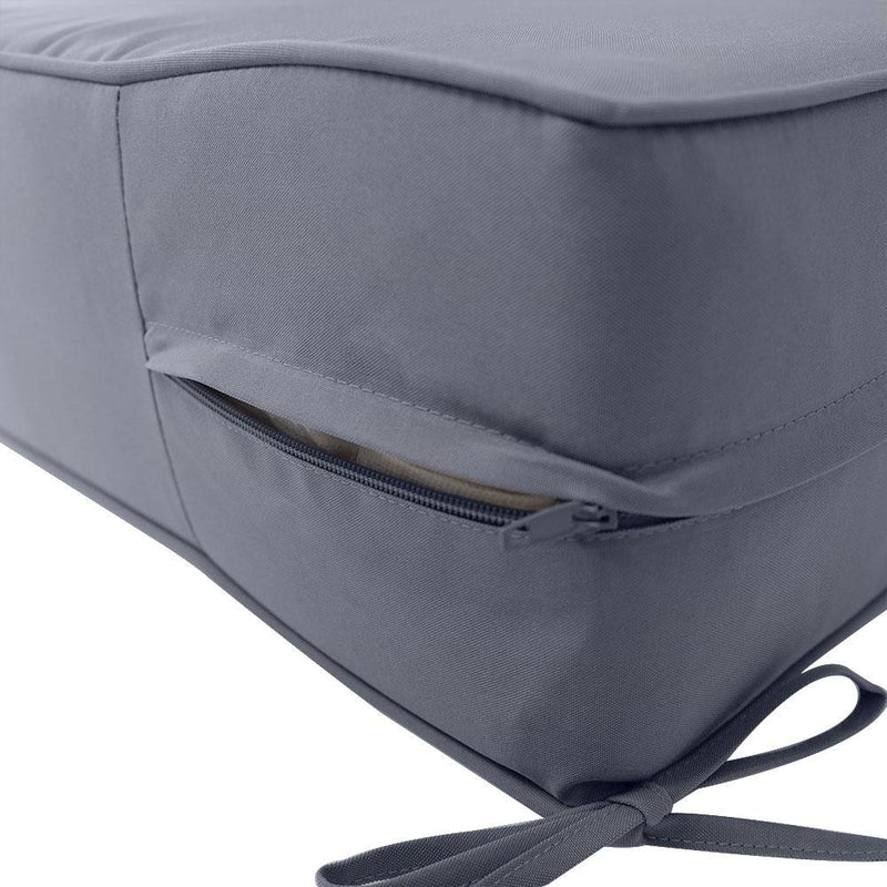 AD001 Piped Trim Large 26x30x6 Deep Seat Back Cushion Slip Cover Set