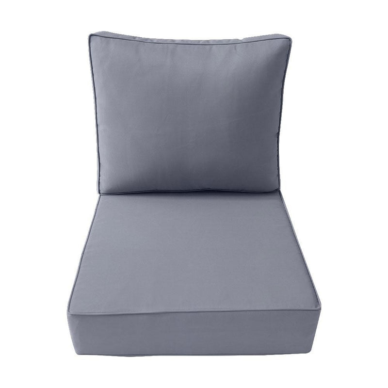 AD001 Piped Trim Medium 24x26x6 Deep Seat Back Cushion Slip Cover Set
