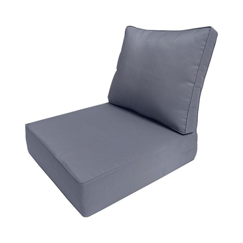 AD001 Piped Trim Medium 24x26x6 Deep Seat Back Cushion Slip Cover Set