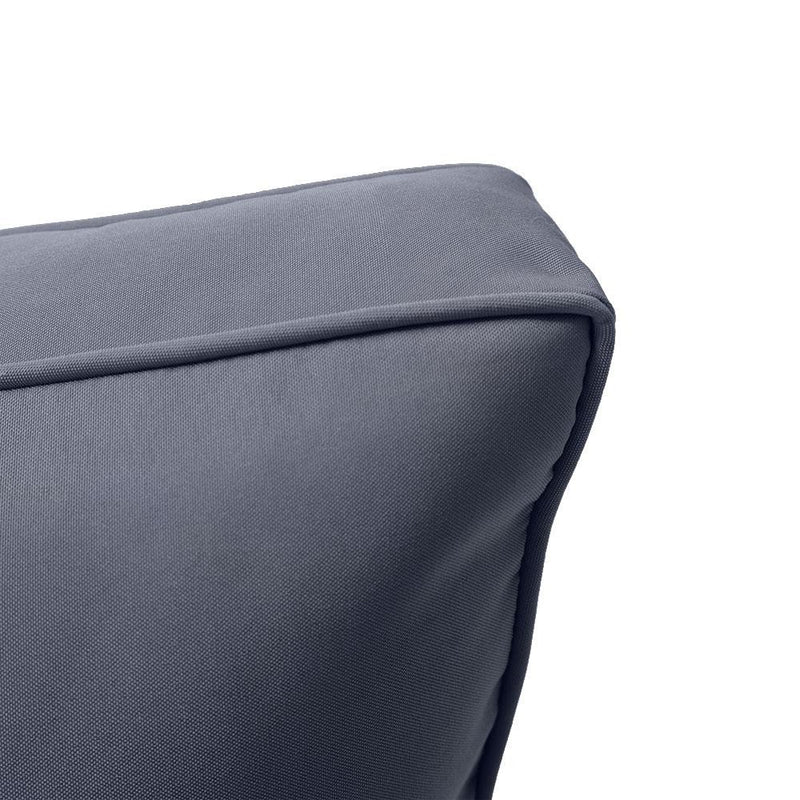 AD001 Piped Trim Medium 24x26x6 Deep Seat Back Cushion Slip Cover Set