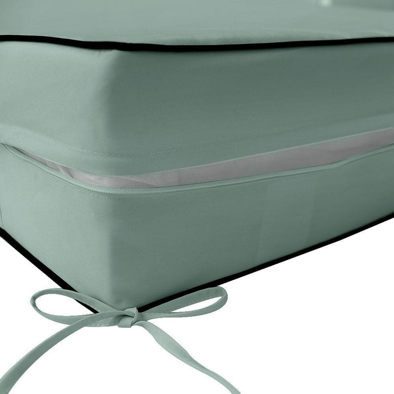 AD002 Contrast Piped Trim Large 26x30x6 Deep Seat + Back Slip Cover Only Outdoor Polyester