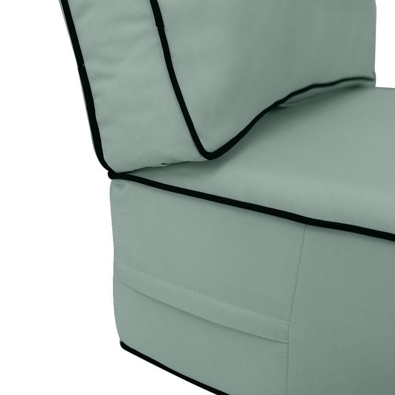 AD002 Contrast Piped Trim Large 26x30x6 Deep Seat + Back Slip Cover Only Outdoor Polyester