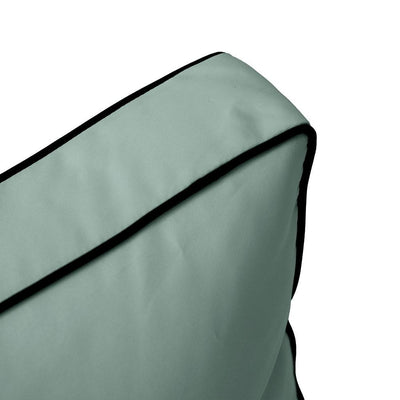 AD002 Contrast Piped Trim Large 26x30x6 Deep Seat + Back Slip Cover Only Outdoor Polyester