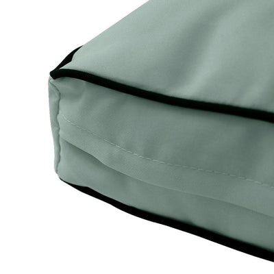 AD002 Contrast Piped Trim Medium 24x26x6 Deep Seat Back Cushion Slip Cover Set