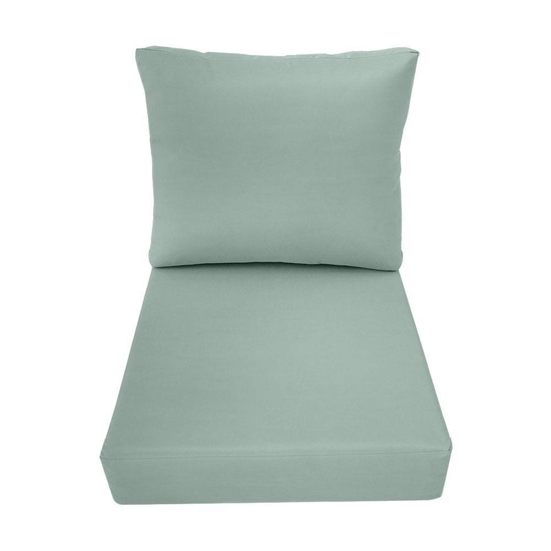 AD002 Knife Edge Medium 24x26x6 Deep Seat Back Cushion Slip Cover Set