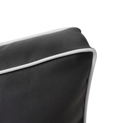 AD003 Contrast Pipe Trim Small 23x24x6 Deep Seat Back Cushion Slip Cover Set