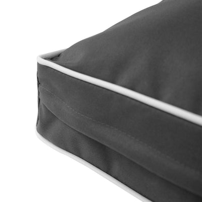 AD003 Contrast Piped Trim Large 26x30x6 Deep Seat + Back Slip Cover Only Outdoor Polyester