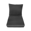 AD003 Contrast Piped Trim Medium 24x26x6 Deep Seat + Back Slip Cover Only Outdoor Polyester