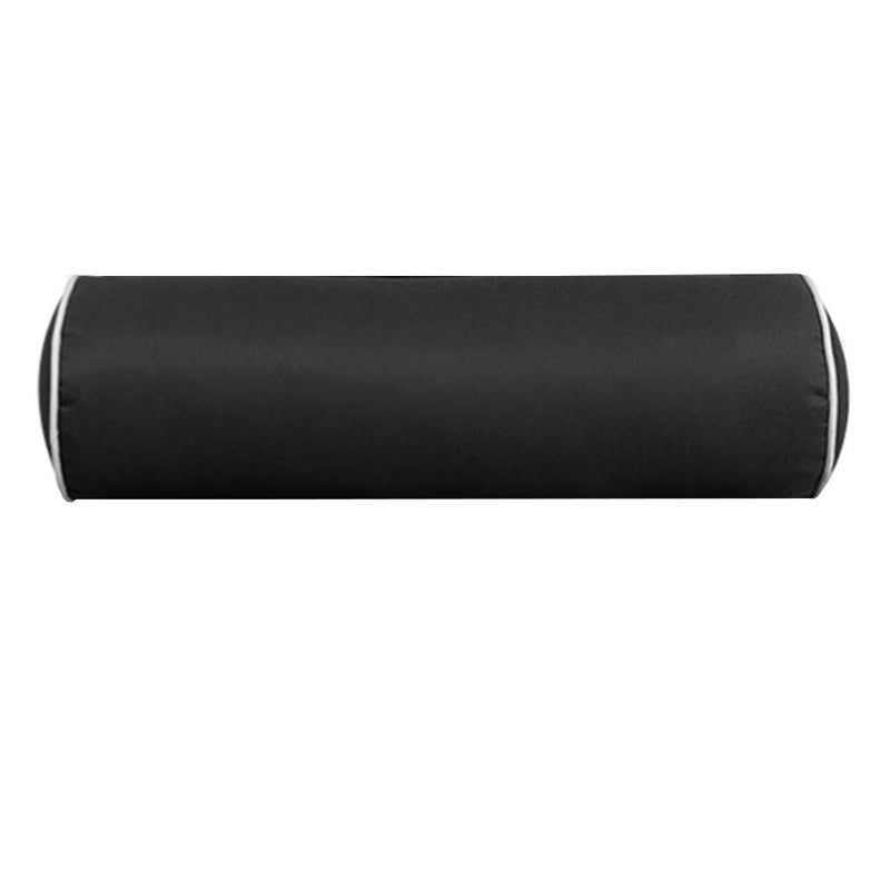 AD003 Contrast Piped Trim Small 23x6 Bolster Pillow Slip Cover Only