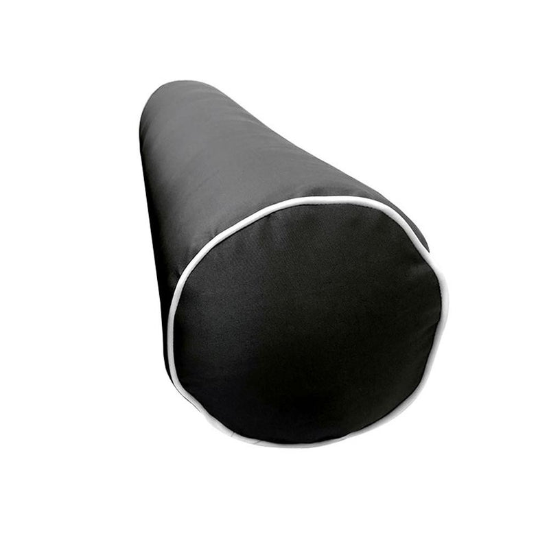 AD003 Contrast Piped Trim Small 23x6 Bolster Pillow Slip Cover Only
