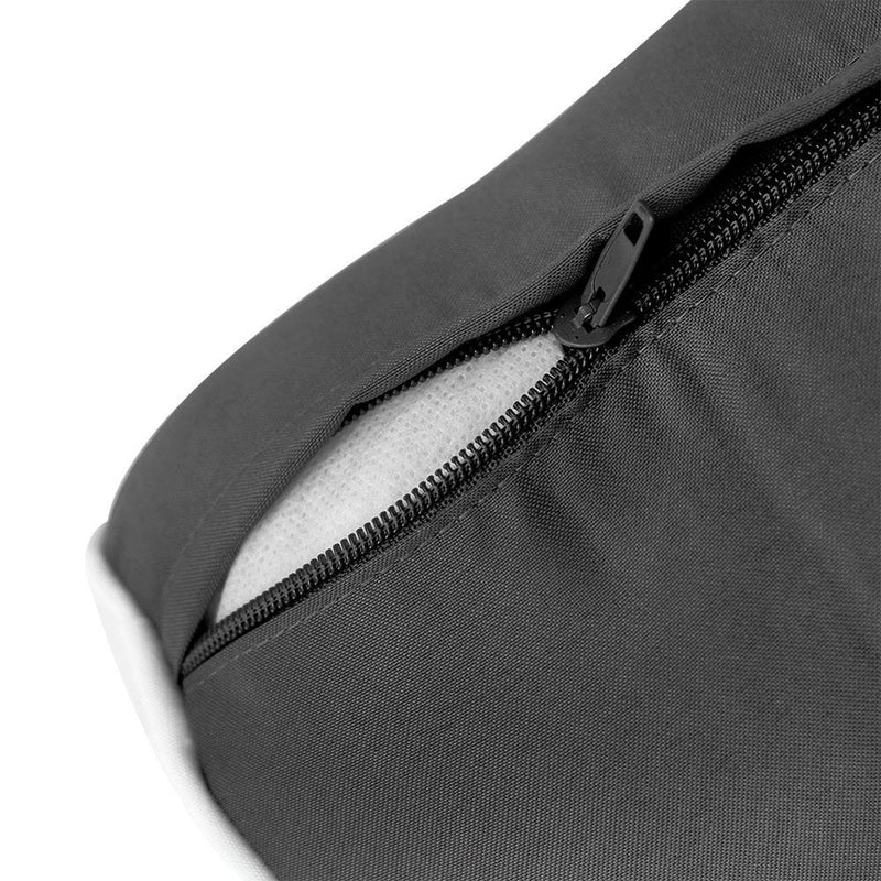 AD003 Contrast Piped Trim Small 23x6 Bolster Pillow Slip Cover Only
