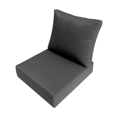 AD003 Knife Edge Large 26x30x6 Outdoor Deep Seat Back Rest Bolster Cushion Insert Slip Cover Set