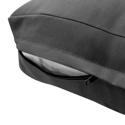 AD003 Knife Edge Large 26x30x6 Outdoor Deep Seat Back Rest Bolster Cushion Insert Slip Cover Set